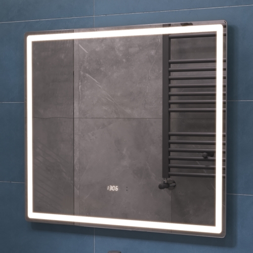 Зеркало с подсветкой Vigo Geometry Luxe 60, 70, 100, 120 с подогревом и часами фото 3