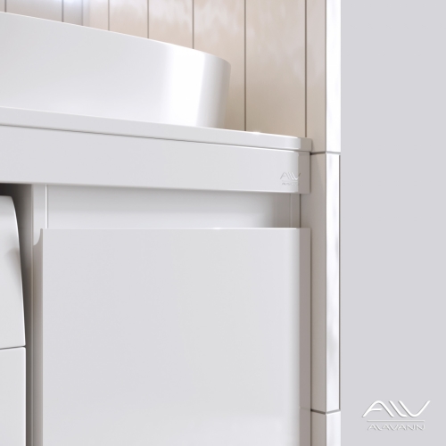 Тумба с раковиной Alavann Soft 100 (Ум Купер 56) напольная белая фото 6
