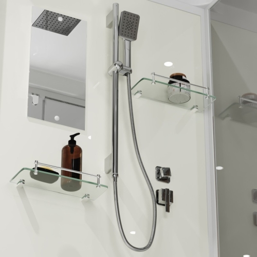 Душевая кабина Niagara Стандарт ST90/15Q 90*90*215 квадрат,поддон 15см,распашная,проф.белый фото 4