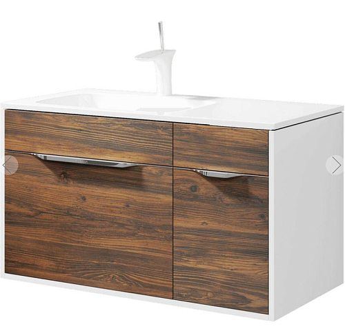 Тумба с умывальником Aqwella  MALAGA 90 L/R подвесная крафт тёмный