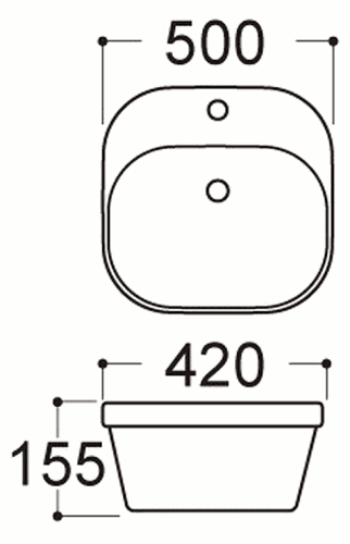 Раковина накладная Aquatek Амадео AQ5042-00 50*42 фото 2