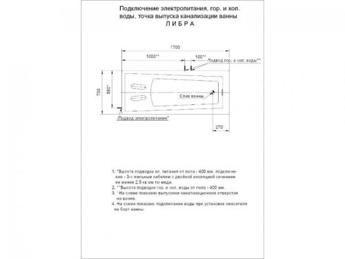 Ванна Aquatek Либра электронное управление 150, 170*70 гидромассажная фото 5