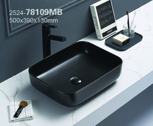 Раковина накладная Azario AZ-78109MB 500*390*130 черная матовая фото 2