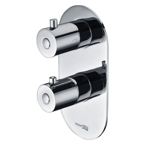 Встроенный смеситель для ванны на 2 положения Wasserkraft Berkel 4833 Thermo хром