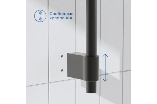 Душевая штанга Pragma 904365.HME2.B7RS.040-2 цвет Черный матовый фото 3