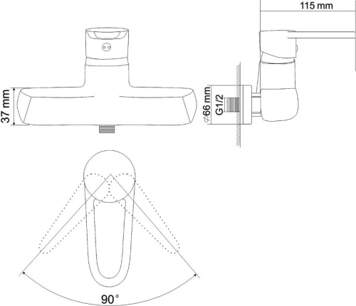 Смеситель для душа Rozzy Jenori Kink RBZZ003-5, хром фото 2