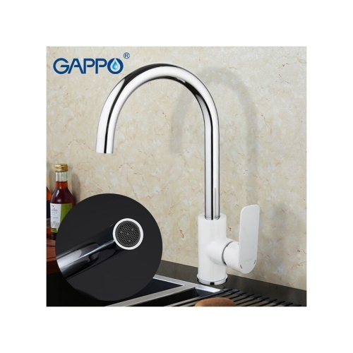 Смеситель для кухни Gappo Noar G4048 хром-белый фото 2