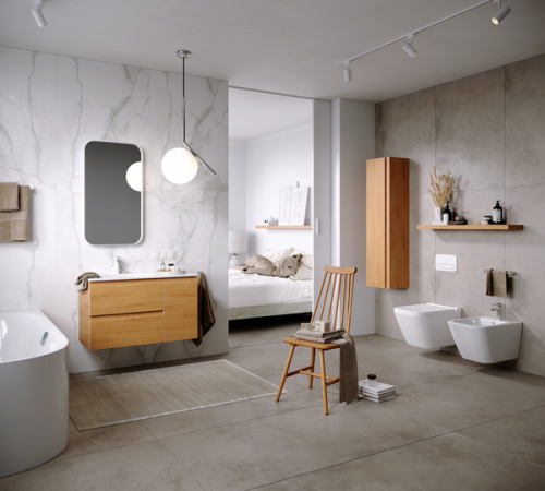 Тумба с умывальником Aqwella Accent 90 подвесная левая/правая дуб золотой фото 3