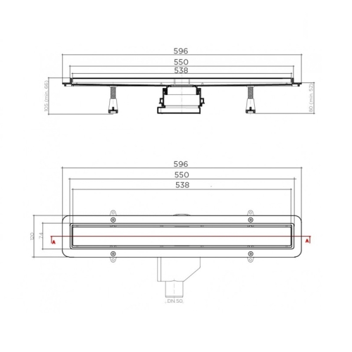 Душевой лоток Pestan 55/65/75/85 Betto Net Line фото 6