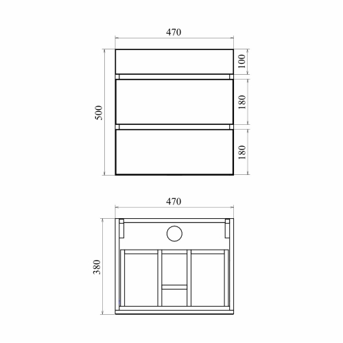 Тумба с раковиной Mirsant Next 50/2, 60/2, 80/2 подвесная фото 5