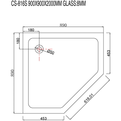 Душевое ограждение Loranto CS-816S B 90*90, 100*100 фото 2