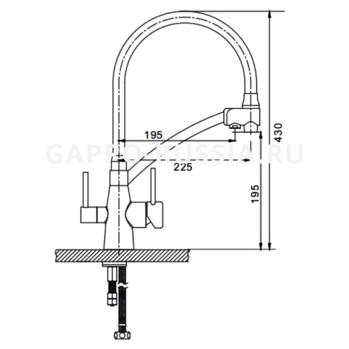 Смеситель для кухни G4398-16 чёрный фото 2