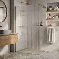 Душевая перегородка Loranto Walk-in CS-Z02G 110, 120, 130*200 профиль золото брашированное