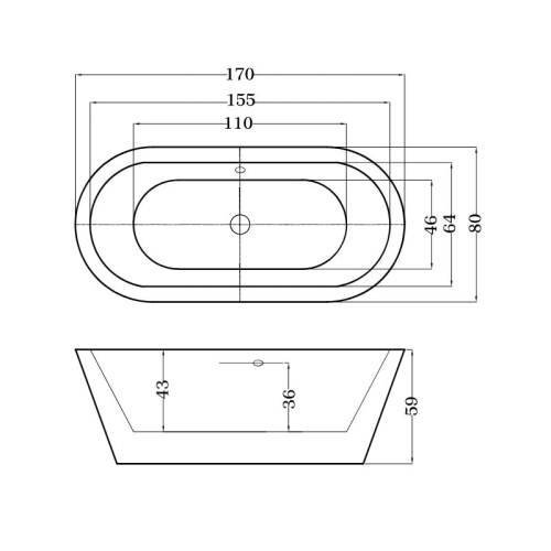 Ванна ESBANO BERLIN 170*80 акрил фото 2