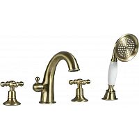 Смеситель врезной на борт ванны 4 отв. Gappo G1189-4 бронза
