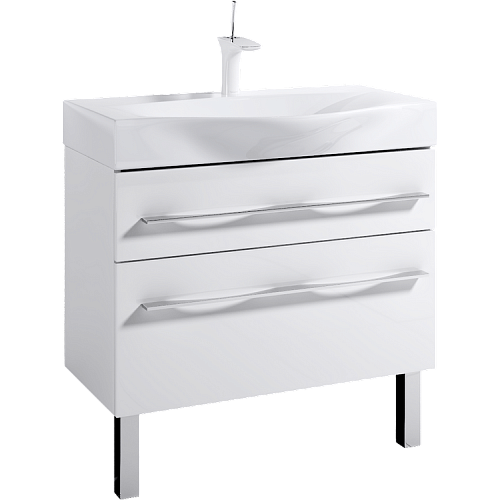 Тумба с умывальником Aqwella Milan 80, 100 напольная белая 