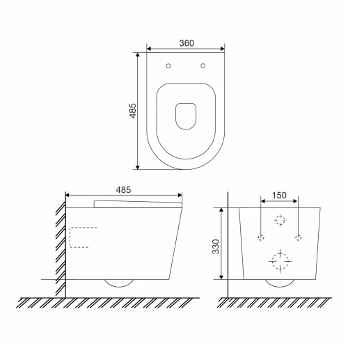 Унитаз подвесной безободковый Mirsant (Sole) Torr Turbo фото 6