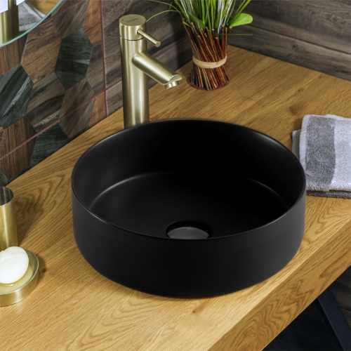 Раковина накладная Azario AZ-3134-MB SP 346*346*114 черная матовая фото 2