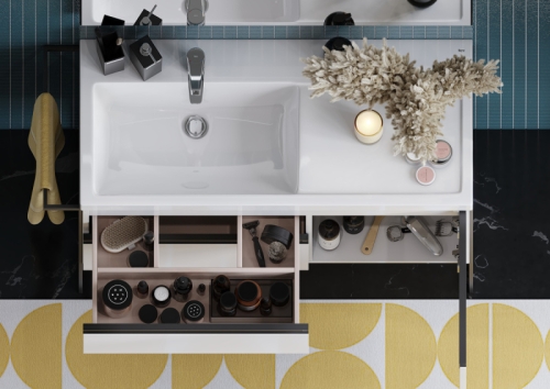 Тумба с раковиной Roca Domi 100 подвесная/напольная, белая глянцевая, левая/правая фото 7