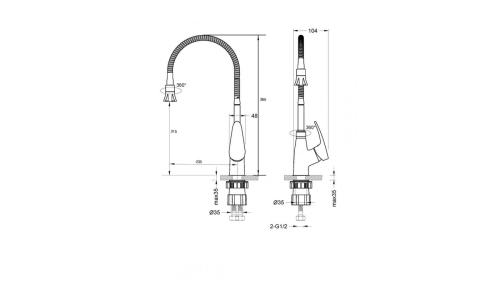 Смеситель с гибким изливом для кухни Lemark Linara LM0413C хром фото 3