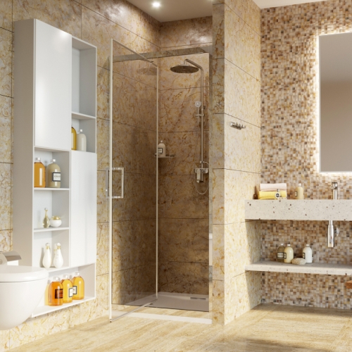 Душевая дверь Wasserkraft Salm 27I 80, 90, 100 стекло прозрачное фото 2