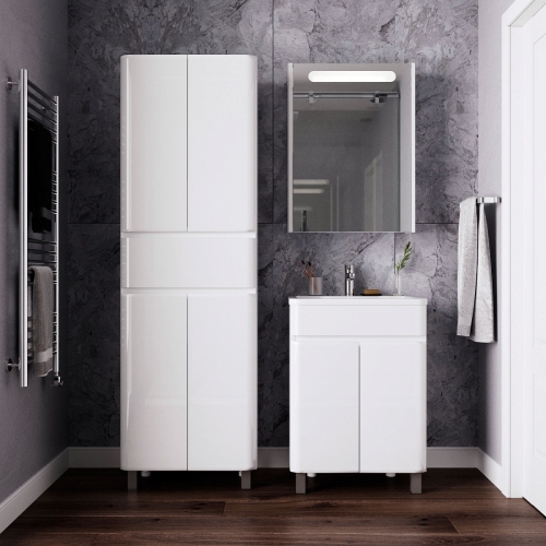 Пенал напольный Итана Roberto 60, белый фото 11