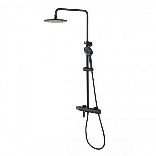 Душевая система с термостатом Lemark Bronx LM3772BL черная
