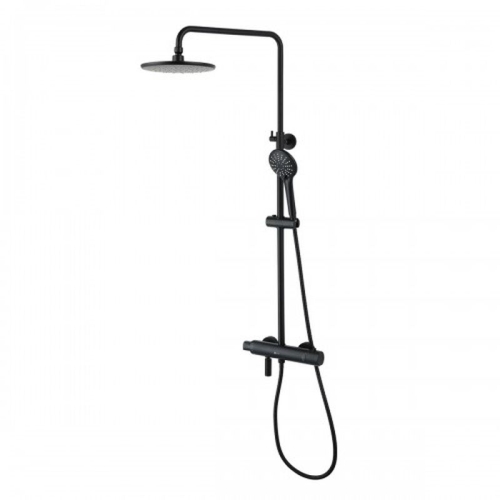 Душевая система с термостатом Lemark Bronx LM3772BL черная