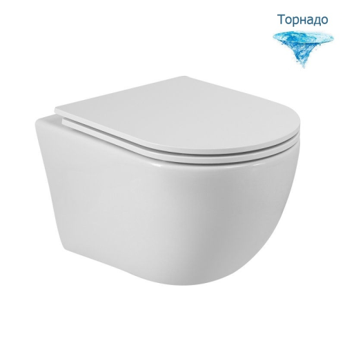 Унитаз подвесной Cezares RELAX-TOR слив торнадо белый CZR-38088-49-TH-TOR/SC