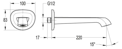 Излив для ванны Cezares LIBERTY-F-SC-01 хром фото 2