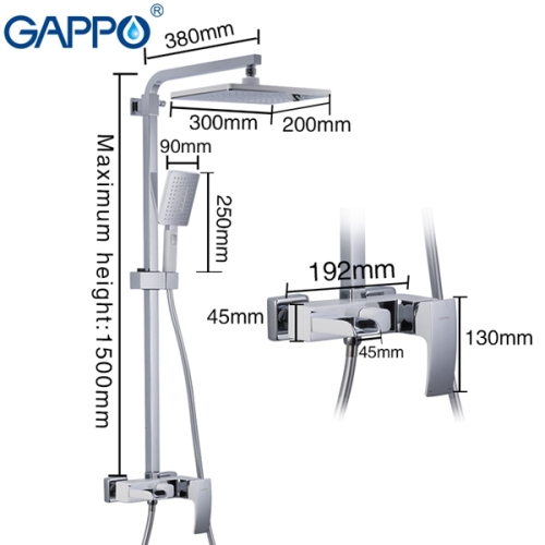 Душевая система с каскадным смесителем Gappo G2407-30 белый/хром фото 3