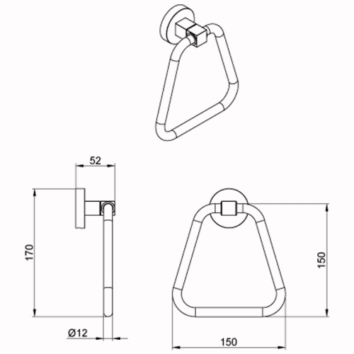Полотенцедержатель Azario Nessy AZ-73111 кольцо фото 2