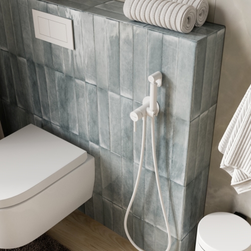 Смеситель с гигиеническим душем Wasserkraft A70538, встраиваемый, белый Soft-touch фото 3