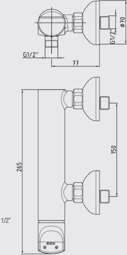 Смеситель для душа E.C.A Myra 102154023HEX хром фото 2