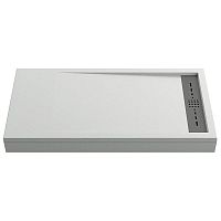 Поддон Bas STELLA 70/80/90*100/120 с панелью и опорой искуственный камень белый