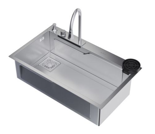 Мойка Mixline Pro 75*46 нерж сталь, со смесителем, дозатором, коландером, доской фото 2
