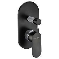 Встроенный смеситель для ванны на 2 положения Wasserkraft Elbe 7441 черный Soft-touch