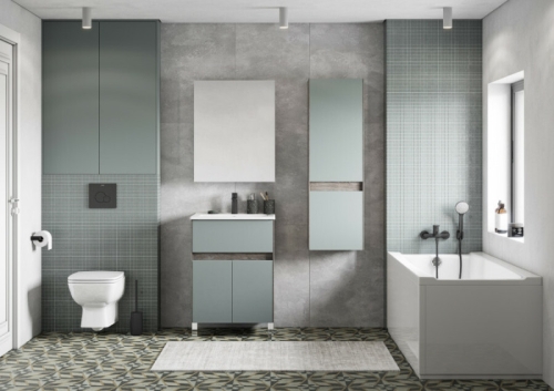 Пенал подвесной Aquaton Форест 40 Дуб Рошелье/Сумеречный голубой фото 3