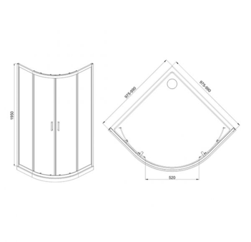 Душевое ограждение Mirsant Round без поддона 90*90, 100*100 фото 2