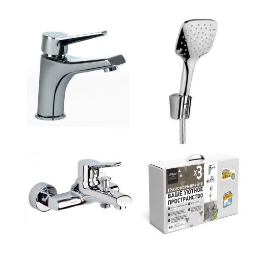 Paini Messina 3в1, для раковины и ванны с душевым набором, MECRSET3 хром