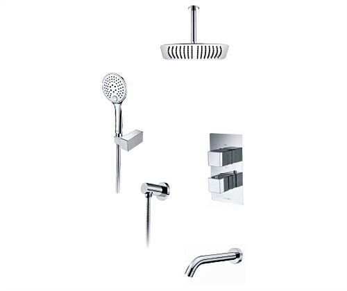 Встроенный смеситель для ванны на 3 положения Wasserkraft A171568 Thermo (душевой комплект) хром