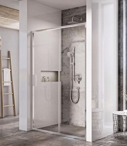 Душевая дверь Ravak Blix Slim BLSDP2 100, 110, 120 блестящий профиль, прозрачное стекло