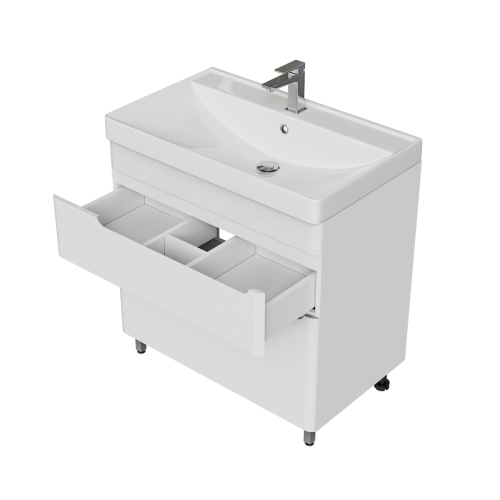 Тумба с раковиной Mirsant Flat 60, 80, 100 напольная фото 3