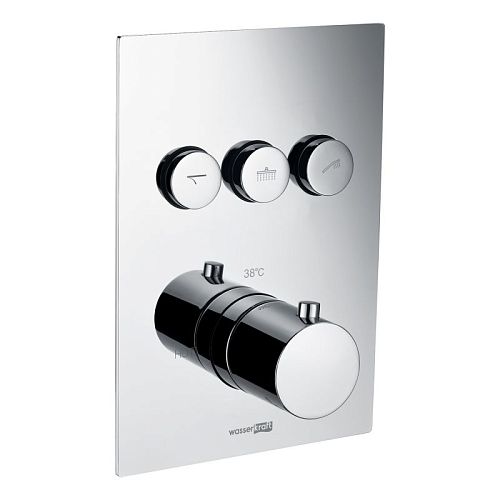 Встроенный смеситель для ванны на 3 положения Wasserkraft Neime 1944Thermo хром