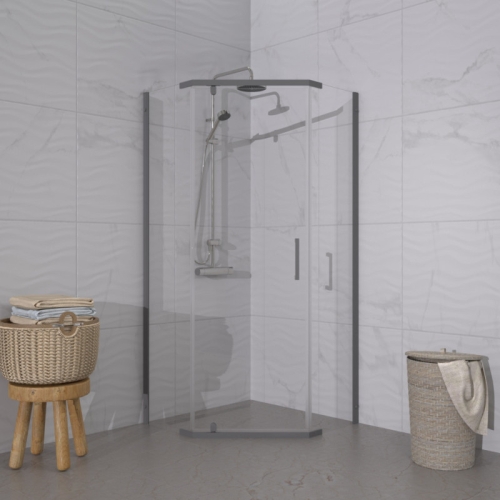 Душевое ограждение Triton Дека-Графит 90*90, 100*100 стекло прозрачное фото 3