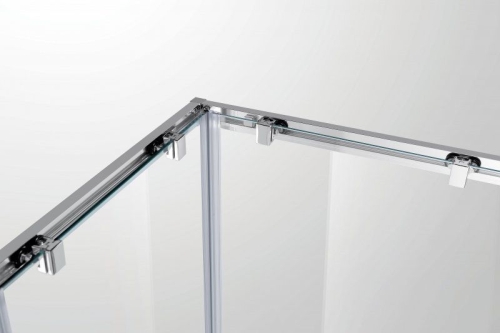 Душевое ограждение Cezares MOLVENO-A-2 80*80, 90*90, 100*100 стекло прозрачное, матовое; профиль хром фото 2