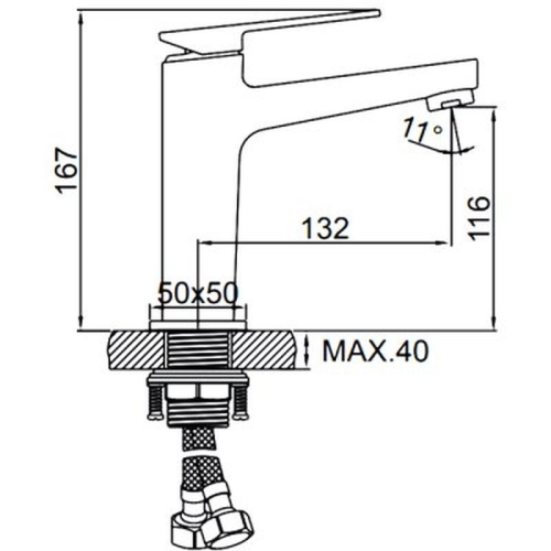 Смеситель на умывальник Ledeme L1078 хром фото 2