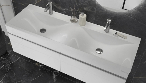 Тумба с умывальником Velvex Pulsus 140 белая фото 4