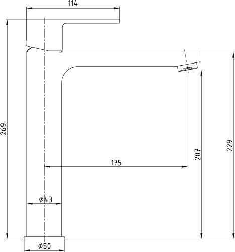 Смеситель высокий для раковины E.C.A Nita 102188035EX хром фото 2
