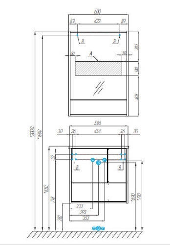 Зеркальный шкаф Aquaton Ривьера 60, 80 Белый Матовый фото 3